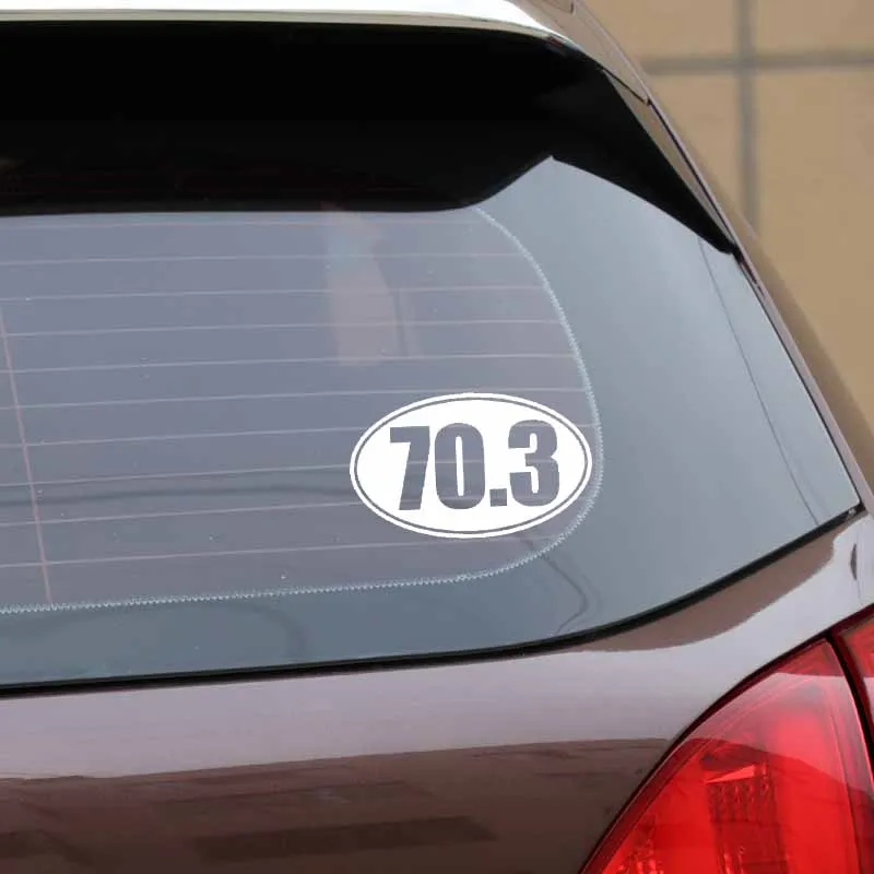 

YJZT 16.5CM*9.8CM Fashion 70.3 Oval Car Sticker Black Silver Vinyl Decal Decoration C11-1735