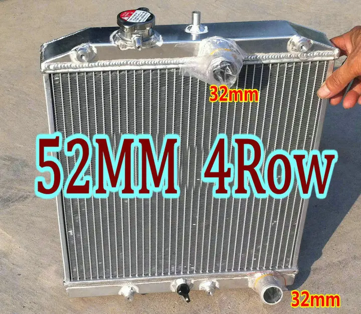 Radiator Only 4Row алюминиевый радиатор для HONDA CIVIC CRX DEL SOL B16A/B18C 1.6L EK4/EK9 EG6/EG9 EM1 MT 1992-2000 32 мм Труба вход/выход+ кожух вентилятора - Цвет: Radiator Only
