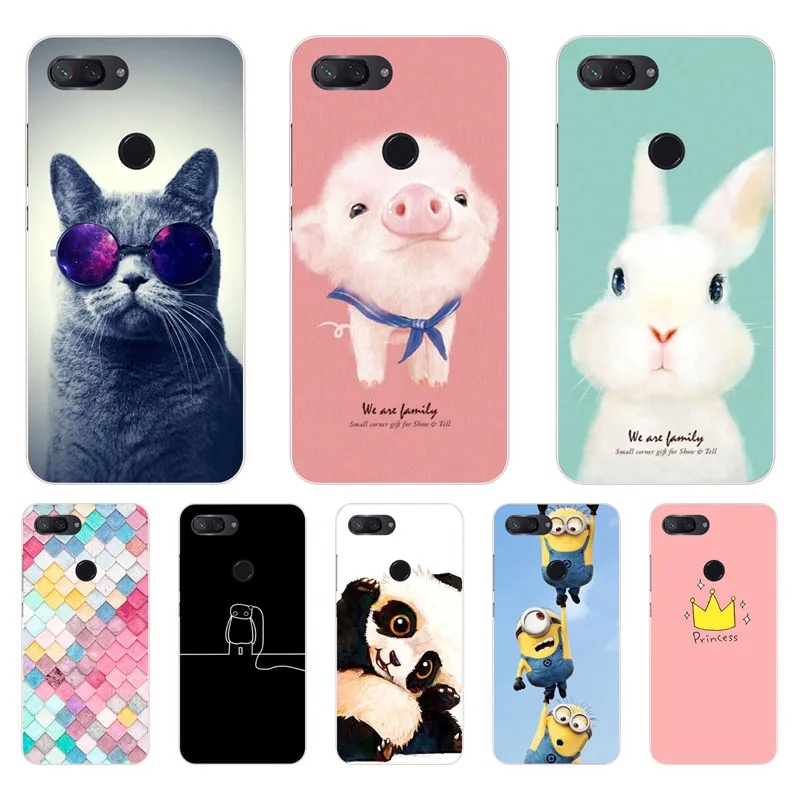 xiaomi mi 8 lite Case Silicon Painted animals Painting Soft TPU Back Cover for mi8 protect Phone cases shell |