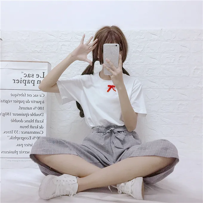 Костюм-двойка Женский Повседневный в клетку модная одежда Корейском стиле брюки