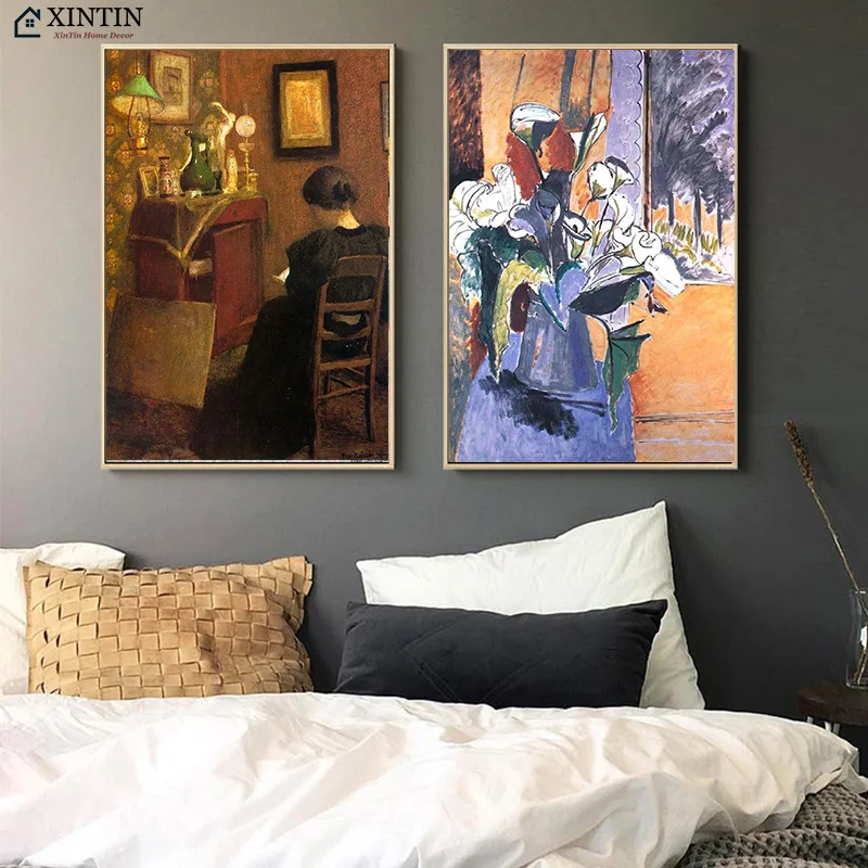 Космический город Анри Матисс Fauvism чтение женщины холст картины Винтаж Плакат из