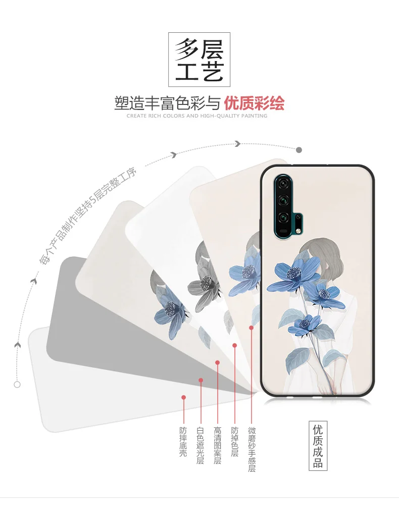 Чехол-бампер для huawei Honor 20 Pro, чехол YAL-AL00 девочки, цветок, мягкий силиконовый чехол из ТПУ для телефона huawei Honor 20Pro, задний чехол s