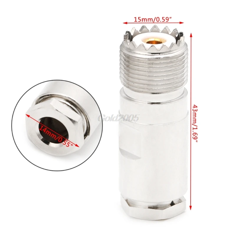 UHF SO239 PL259 гнездовой зажим для разъема RG8 RG165 RG213 LMR400 оптовая продажа и Прямая