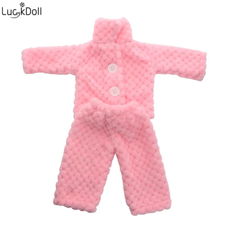 LUCKDOLL мягкие пижамы Ночная рубашка подходит 18 дюймов Американский 43 см Детские аксессуары для кукол, игрушки для девочек, поколение, подарок на день рождения