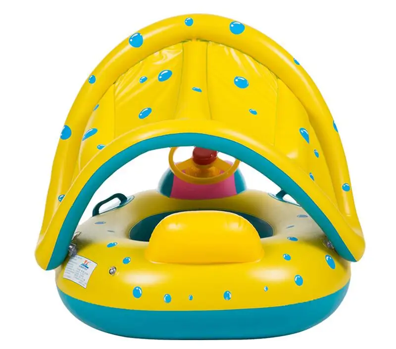 Safety Baby Child Infant Swimming Float Inflatable Adjustable Sunshade Seat Boat Ring Swim Pool inflatable toy | Спорт и развлечения