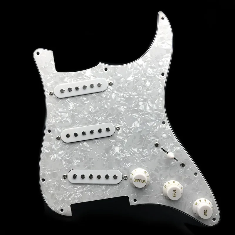White Pearl Одна катушка Alnico электрогитара Pickguard звукосниматели AlnicoLoaded Prewired 11 отверстий SSS красный/белый жемчуг белый аксессуары для гитары - Цвет: White Pearl