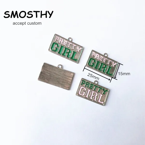 Alpha K Alpha pretty girl эмаль прямоугольник Шарм OPB050 sorority AKA Европейский стиль воротник ювелирные украшения 10 шт./партия