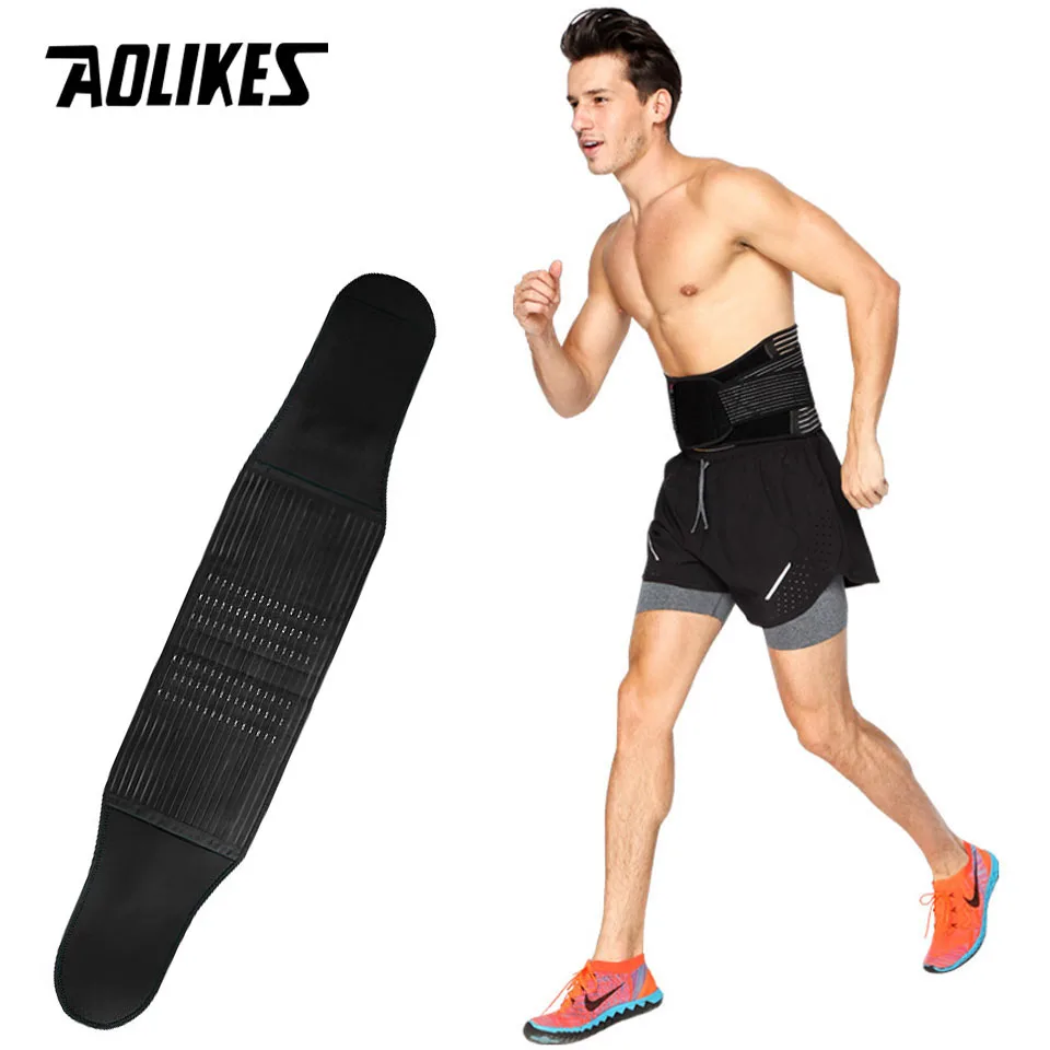 AOLIKES 1 шт. эластичный дышащий спортивный поясной протектор для снижения боли Магнитная терапия поддержка поясницы - Цвет: Black