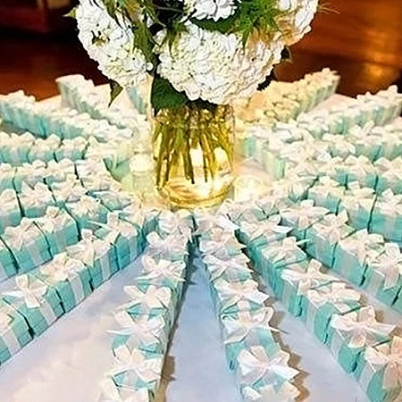10 шт. Романтическая Свадебная подарочная коробка Tiffany Blue бумажная коробка для конфет DIY коробки для конфет и печенья свадебные принадлежности для конфет