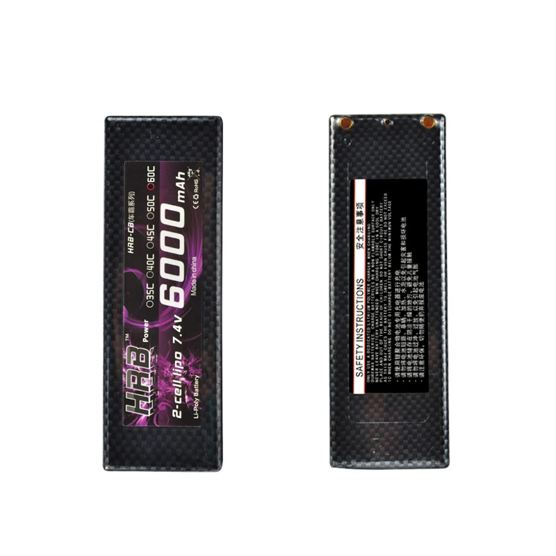 2 шт. аккумулятор HRB RC Lipo 2S 7 4 в 6000 мАч 60C Max 120C жесткий чехол с разъемом типа банана