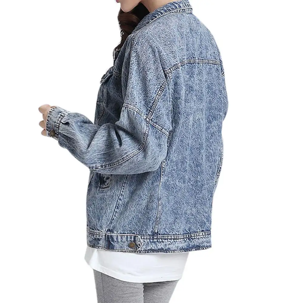 Женское базовое пальто 2017 модная свободная тонкая джинсовая женская куртка с