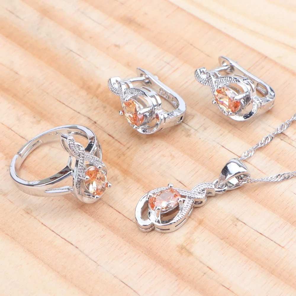 925 пробы серебряные свадебные CZ Ювелирные наборы для женщин Свадебные ювелирные