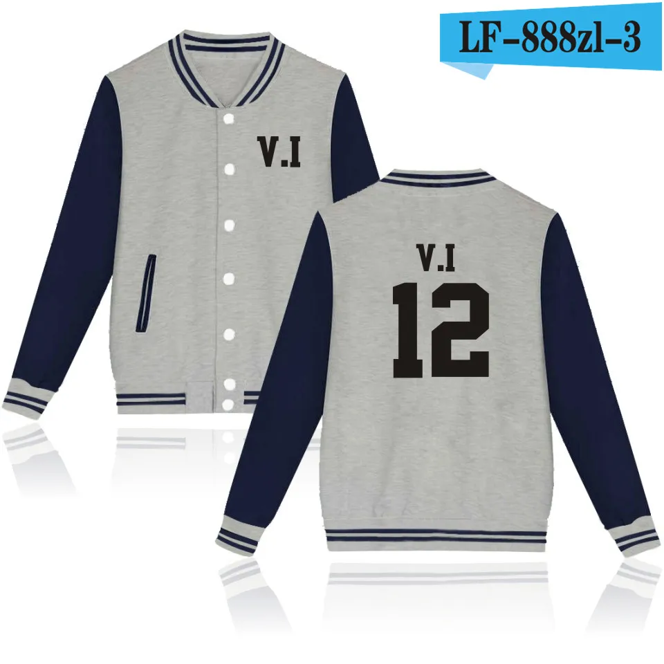 Gray and Blue Bigbang KPOP бейсбол Толстовка для женщин T. O. p GD g-дракон монолитным теплые зимние толстовки с капюшоном Мужская модная куртка одежда - Цвет: Gray and Blue