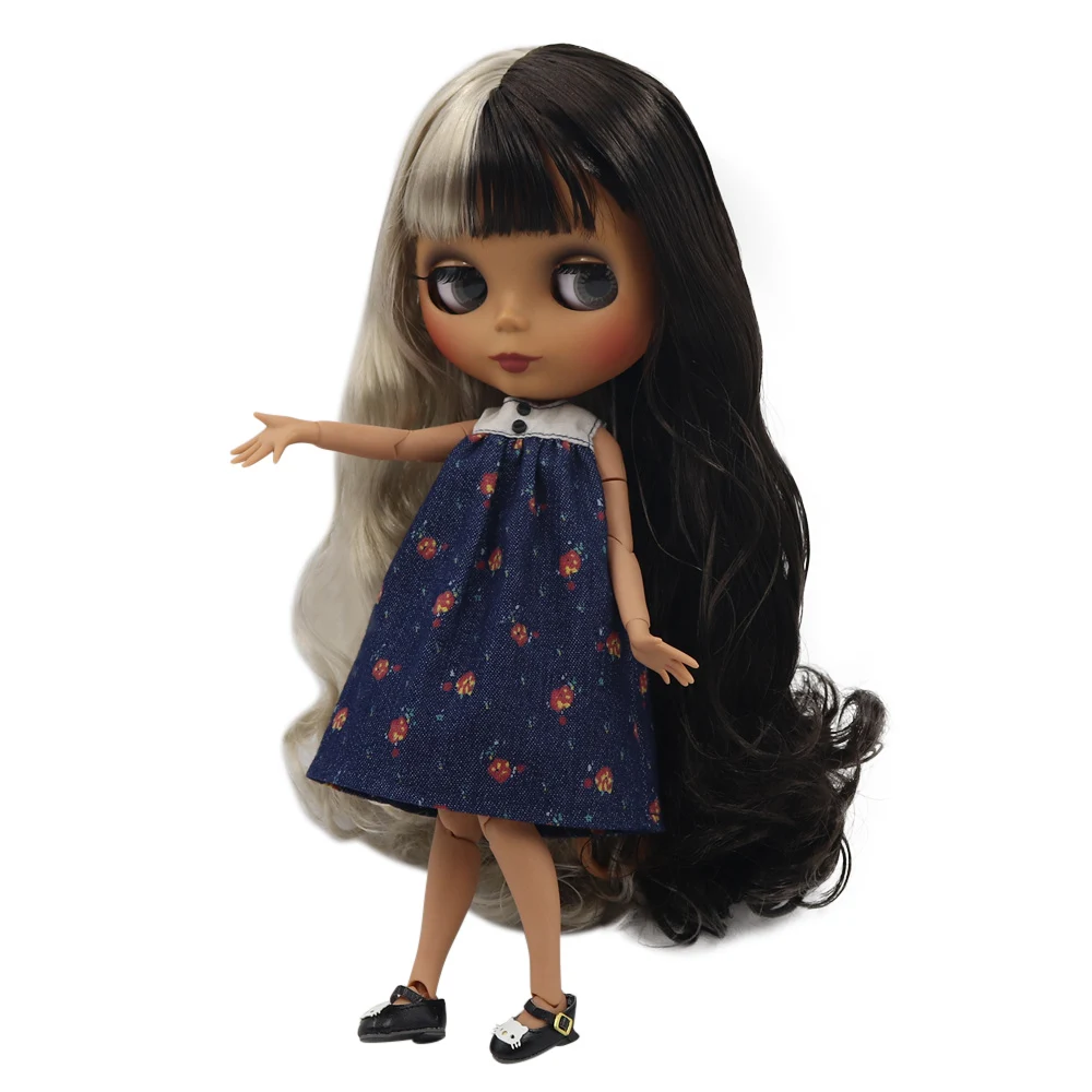 Кукла Blyth ICY DBS с темной кожей шарнирное тело новое матовое лицо серебряные