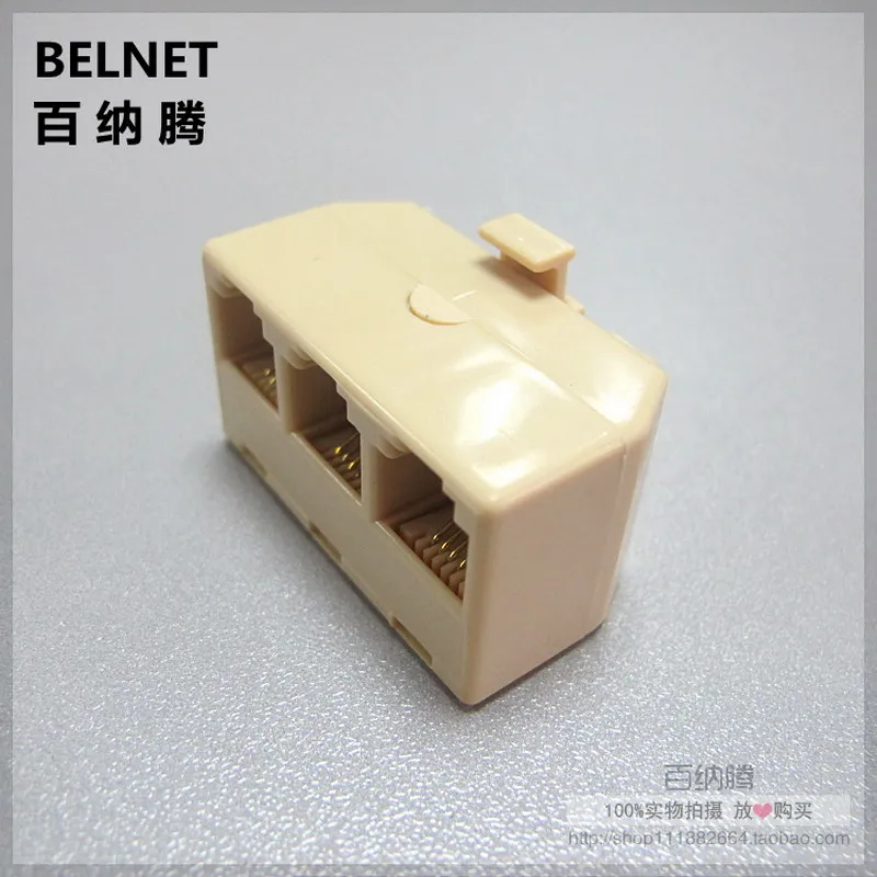 RJ11 телефон Splitter один в три выхода 4 через голову телефонный адаптер рога