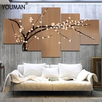 5 pieces painting canvas poster new chinese style plum blossom canvas poster and print canvas painting wallpaper for walls 3 d