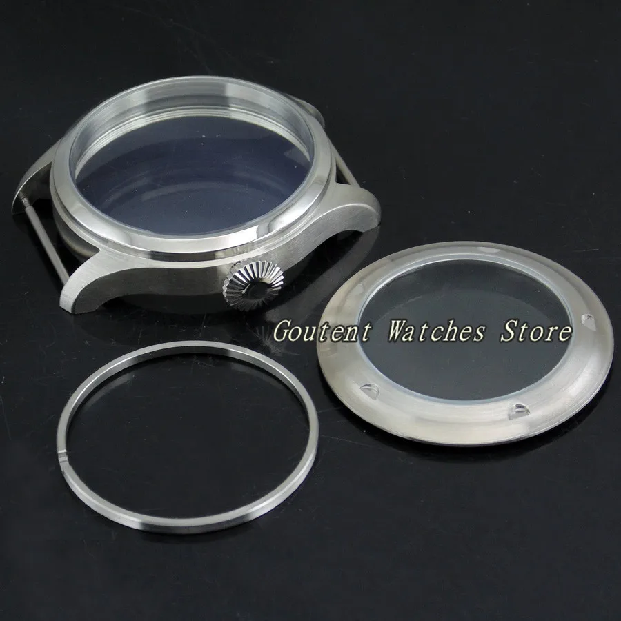 

47mm Parnis Stainless Steel Men's Wristwatches Case Kit ETA 6497 & 6498 st36 Watch Shell