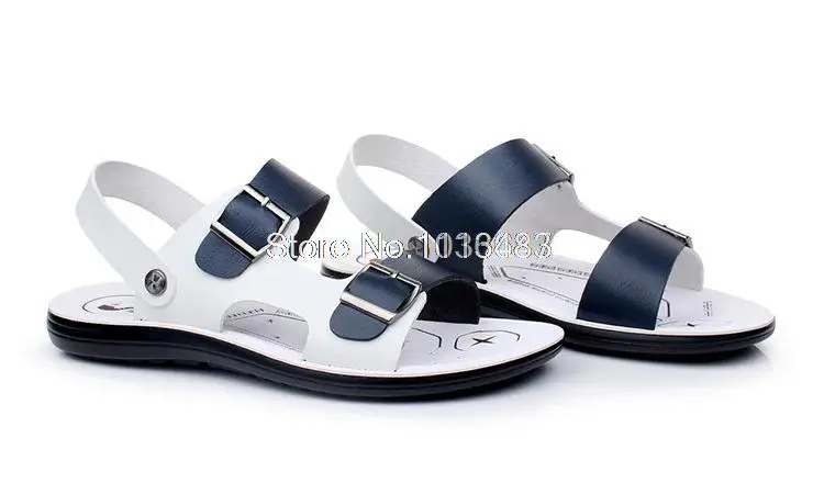 Мужчины сандалии тапочки натуральная кожа на открытом воздухе свободного покроя