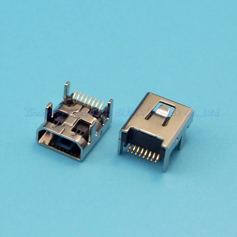 50 шт. позолоченный мини 8P USB Гнездовой разъем 4 DIP ножной зарядный порт для MP3/MP4 и т.