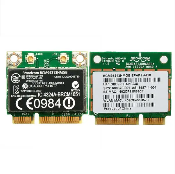  WLAN карта BCM94313HMGB для HP Pavilion dv7 6000 802.11n WiFi + Bluetooth 3 0 600370 001 Mini PCI E Card|wlan card|mini pci-e cardwifi