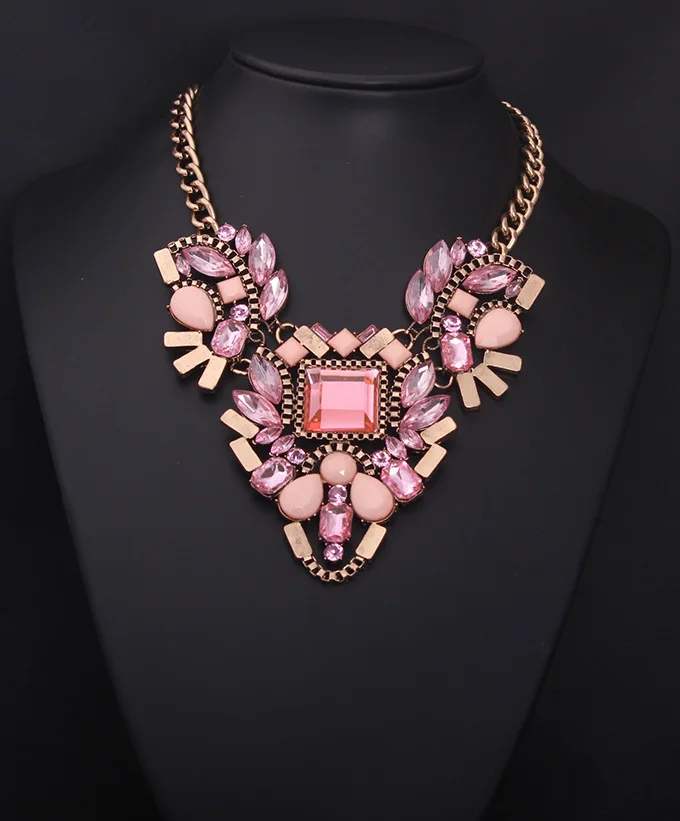 Free shipping Fashion Brand luxury Crystal Necklaces &amp Pendants Waterdrop Resin Vintage choker statement necklace women jewelry |