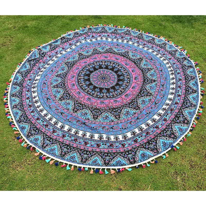 Круглый Мандала Гобелен Индийской Богемной Стене Висели Гобелены Boho Пляж