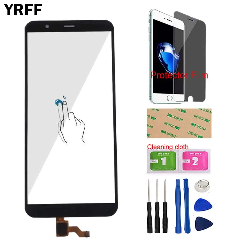 Black With Tools Сенсорный экран для huawei P Smart FIG-LX1 FIG-L21 FIG-L22 Сенсорный экран планшета Панель спереди Стекло Сенсор инструменты из закаленного стекла - Цвет: Black With Tools
