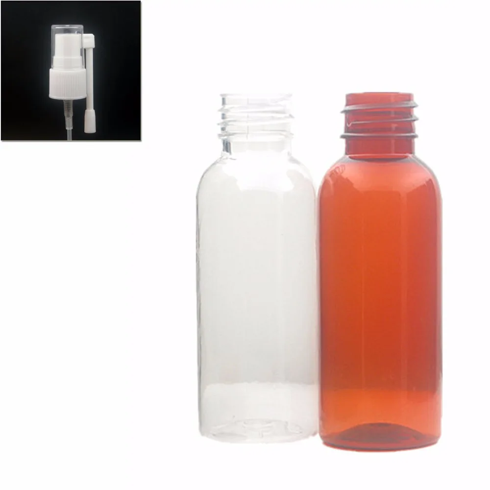 30 мл пустой Янтарный/прозрачный пластиковый вращающийся носовой спрей ПЭТ