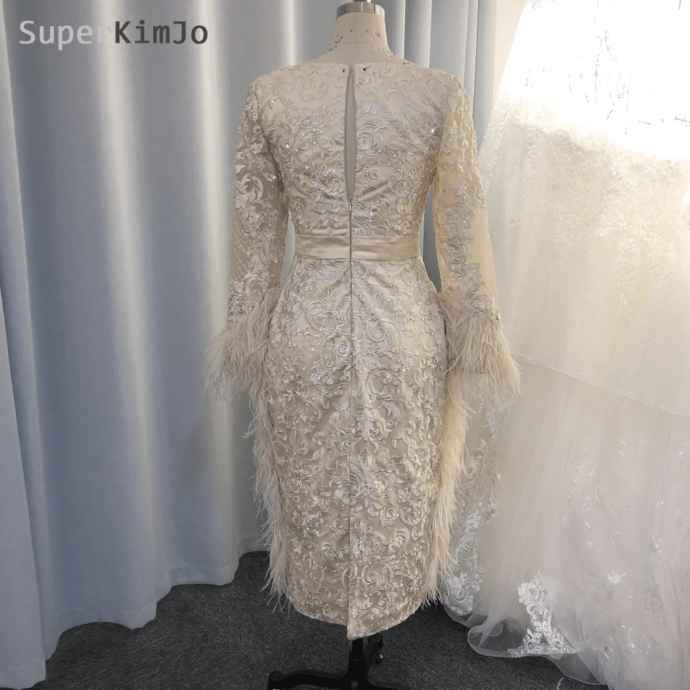 SuperKimJo Abendkleider 2020 реальное фото вечерние платья цвета шампанского с длинным
