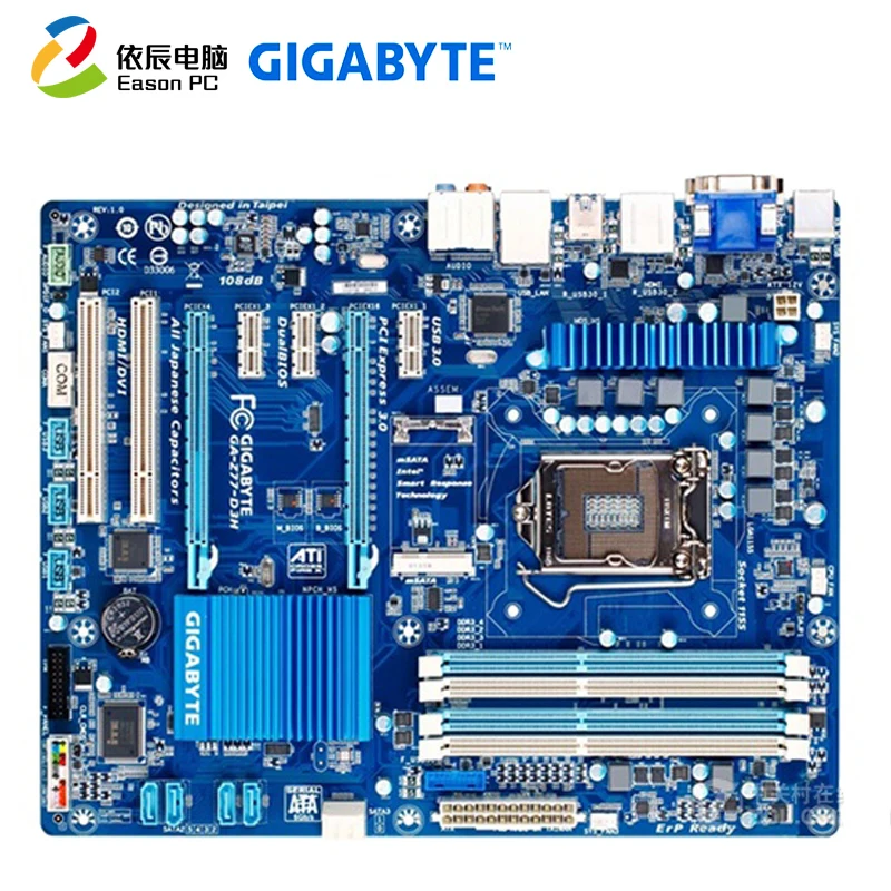 GIGABYTE GA-Z77-D3H настольного компьютера материнская плата LGA1155 DDR3 i3 i5 i7 блок питания ATX
