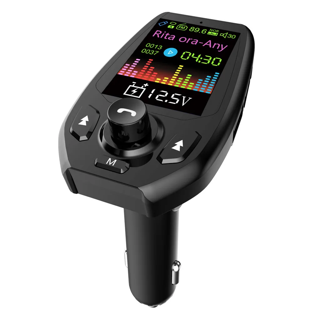 Bluetooth fm-передатчик адаптер USB зарядное устройство для автомобилей MP3-плеер автомобильный беспроводной Bluetooth передатчик - Название цвета: Черный