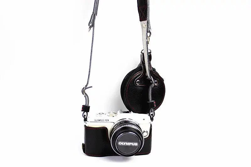 Чехол для камеры из натуральной кожи для Olympus EPL7 E-PL7, половинный чехол, нижняя крышка корпуса+ кожаный ремешок+ мини кожаный чехол
