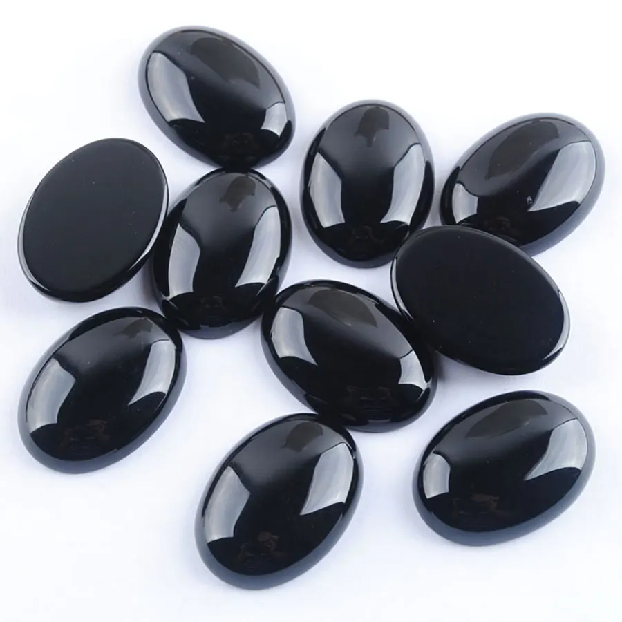 Black Agate TU3065 RONGZUAN натуральные овальные драгоценные камни кабошон кабина без отверстия 18x25 мм ювелирных изделий 5 шт./лот TBU305 - Цвет: Black Agate TU3065