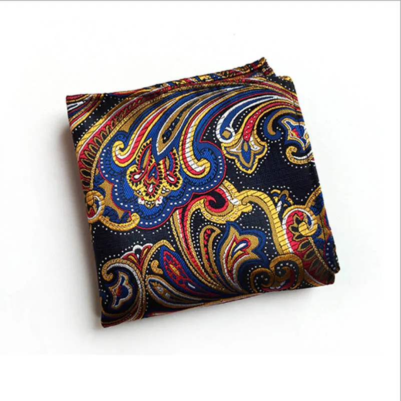 Мужские Карманный площадь Hankerchief атласная Твердые Цветочный Пейсли Точка