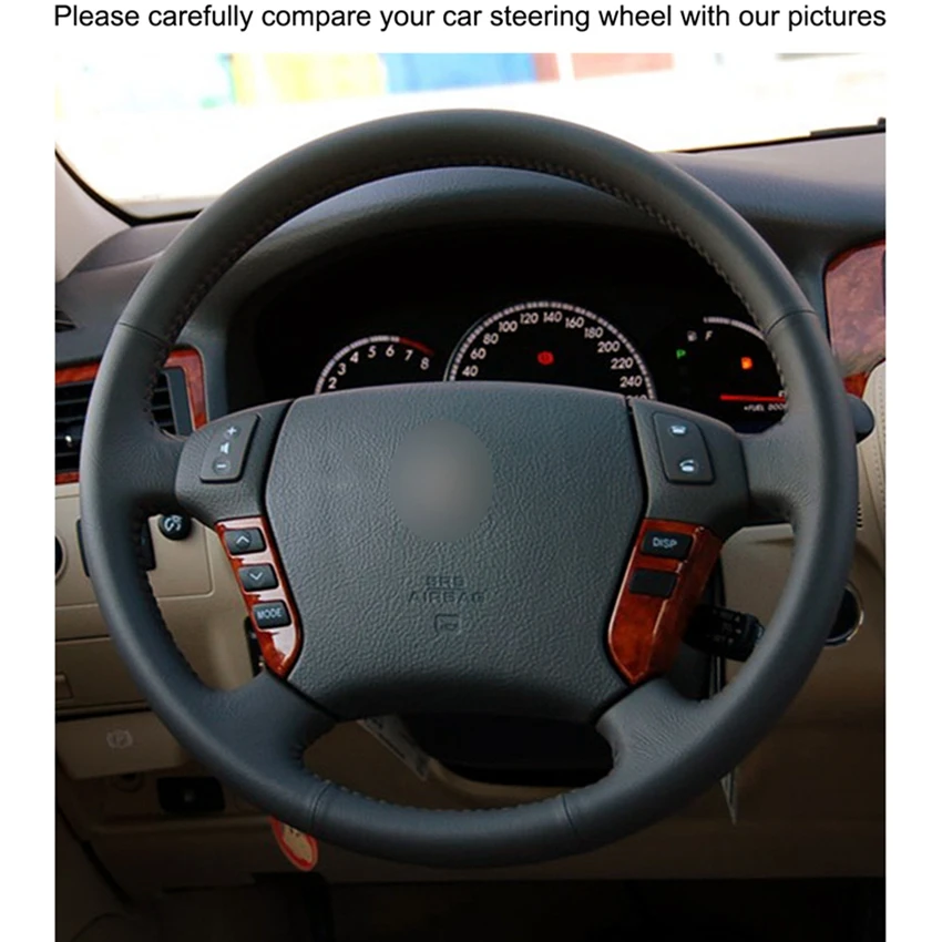 Hand-stitched Steering Wheel Cover Black Artificial Leather Car Covers Wrap for Toyota Crown 2005-2009 | Автомобили и мотоциклы