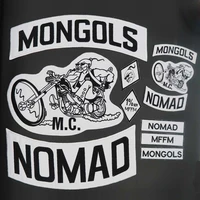 mongols nomad patch embroidered punk biker patches clothes stickers apparel accessories badge