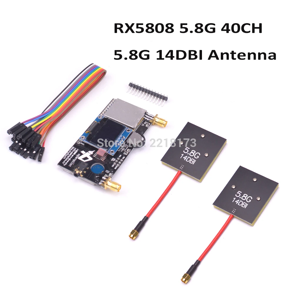 5 8G 14DBI усиление панели антенна RP SMA &amp RX5808 40CH разнообразие FPV приемник с