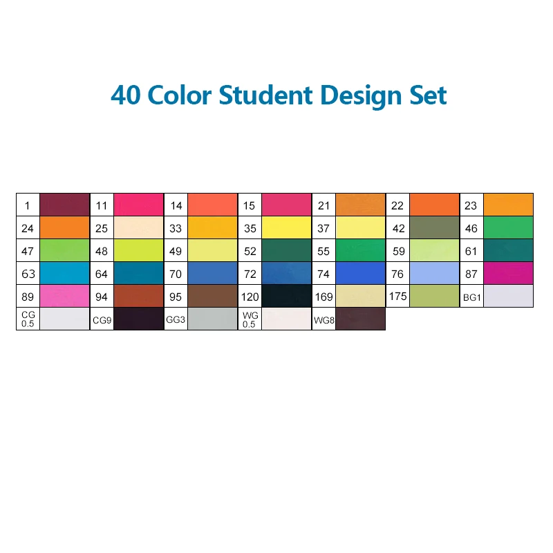 40-Student Design TouchFive маркер 30/40/60/80/168 Цвета Ручка Кисть алкогольных жирной чернила на водной основе художественный маркер для манга двойной головой маркеры для эскизов - Цвет: 40-Student Design
