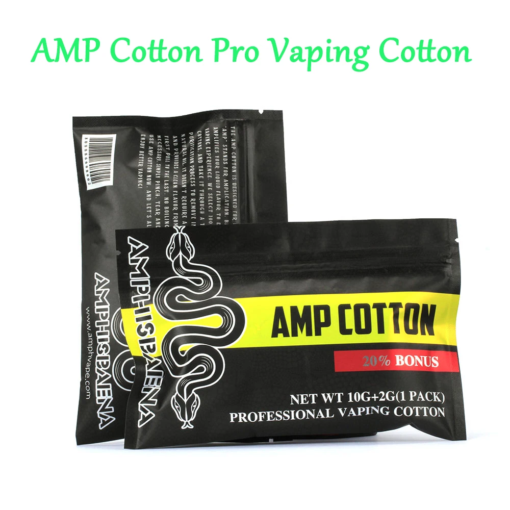 

12pcs/bag Amphisbaena Orgnic Cotton For E Cigarette RDA RDTA Wick Cotton Accessories Vaporizer Atomizer Coil VS Vape Cotton