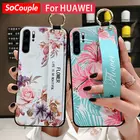 Чехол SoCouple для Huawei P20 P30 P40 P50 Pro Lite, мягкий чехол из ТПУ с ремешком на запястье для телефона Huawei Mate 20 Pro Nova 9 5t Honor 20 Pro