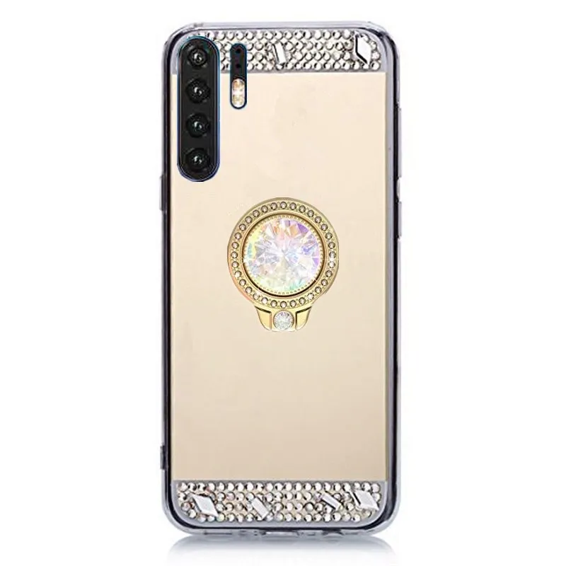 Чехол для телефона Huawei P30 Pro с 3D сияющим кристаллом и зеркальным кольцом задняя