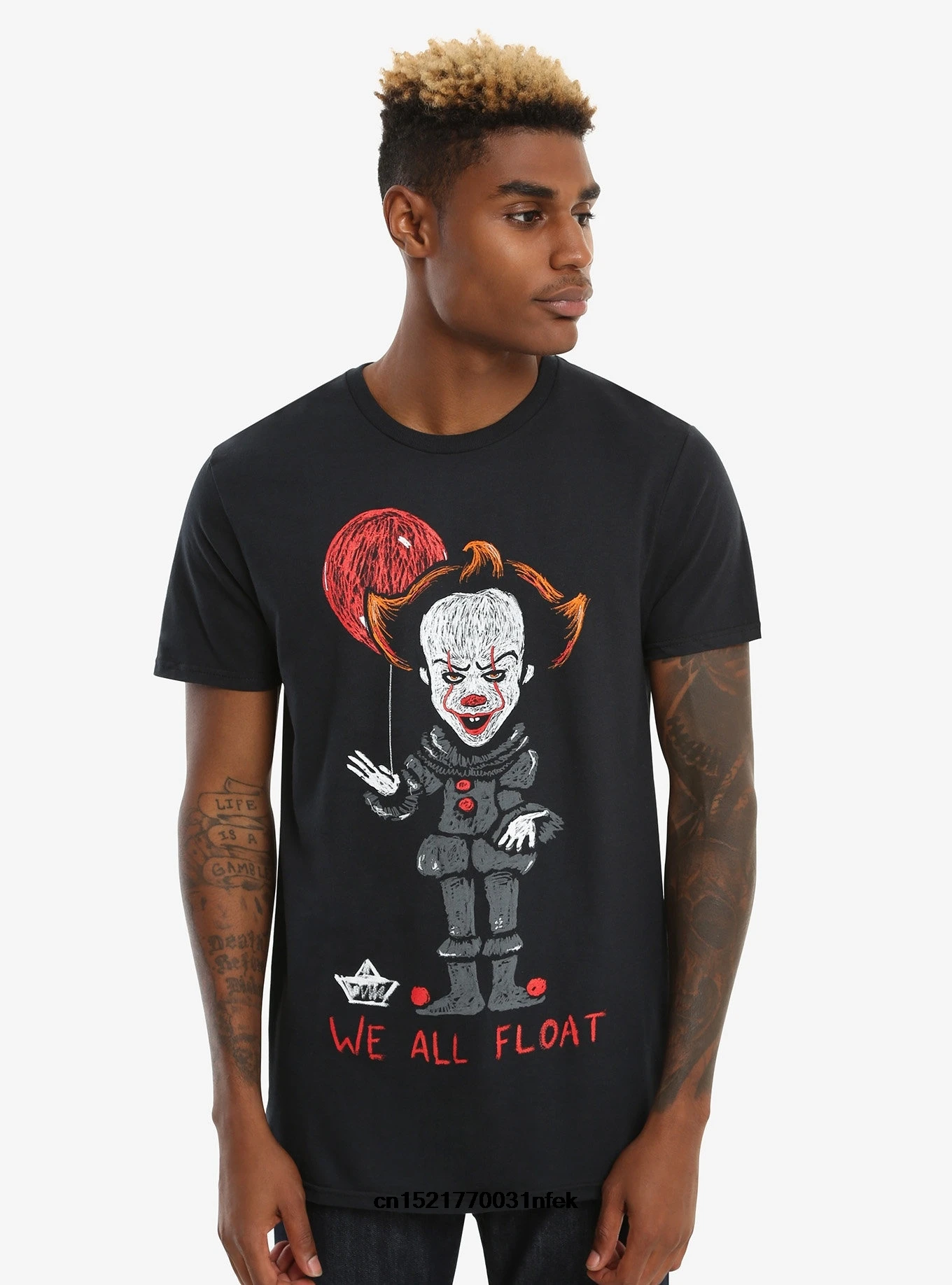 Для мужчин футболка мода это PENNYWISE мы все поплавок карандаш эскиз рубашки подарки