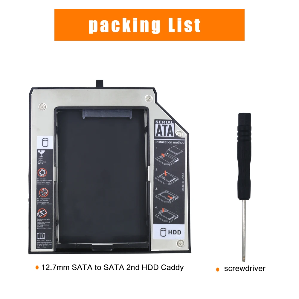 Алюминиевый корпус TISHRIC для 2 го жесткого диска Caddy 12 7 мм SATA 3 0 5 &quotSSD HDD DVD Lenovo ThinkPad