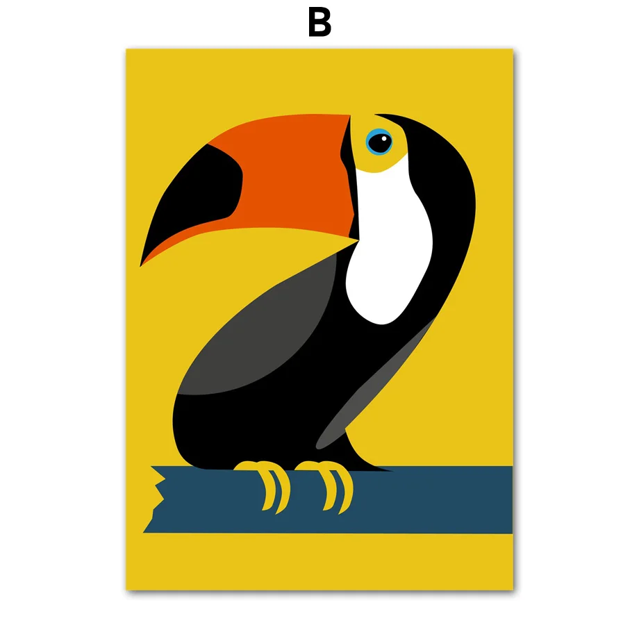 

Cartoon Parrot Bird Nursery Nordic Posters And Prints Wall Art Canvas Painting Decoration Pictures For Baby Girl Boy Room Decor