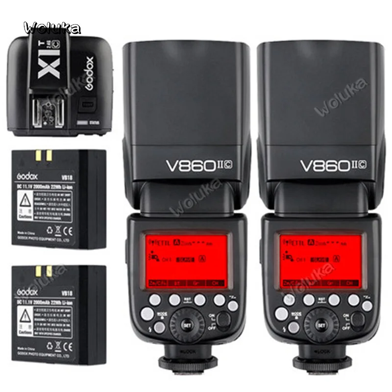 Godox V860 II * 2 + x1 Flash trigger C/N/F/S/O SLR camera flash machine lamp off set CD50 T03|Фотовспышки| |