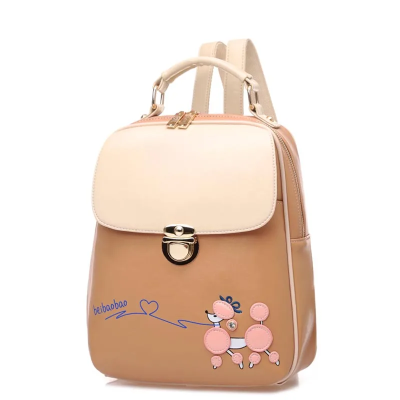 Рюкзак из искусственной кожи с принтом женский рюкзак в студенческом стиле