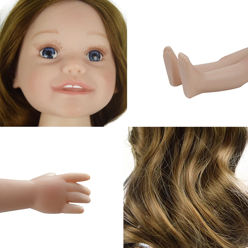 NPKDOLL, силиконовая кукла для новорожденного, 45 см, мягкая, виниловая, голая, ручная работа, кукла, Реалистичная, обнаженная, кукла для детей, подарки на день рождения