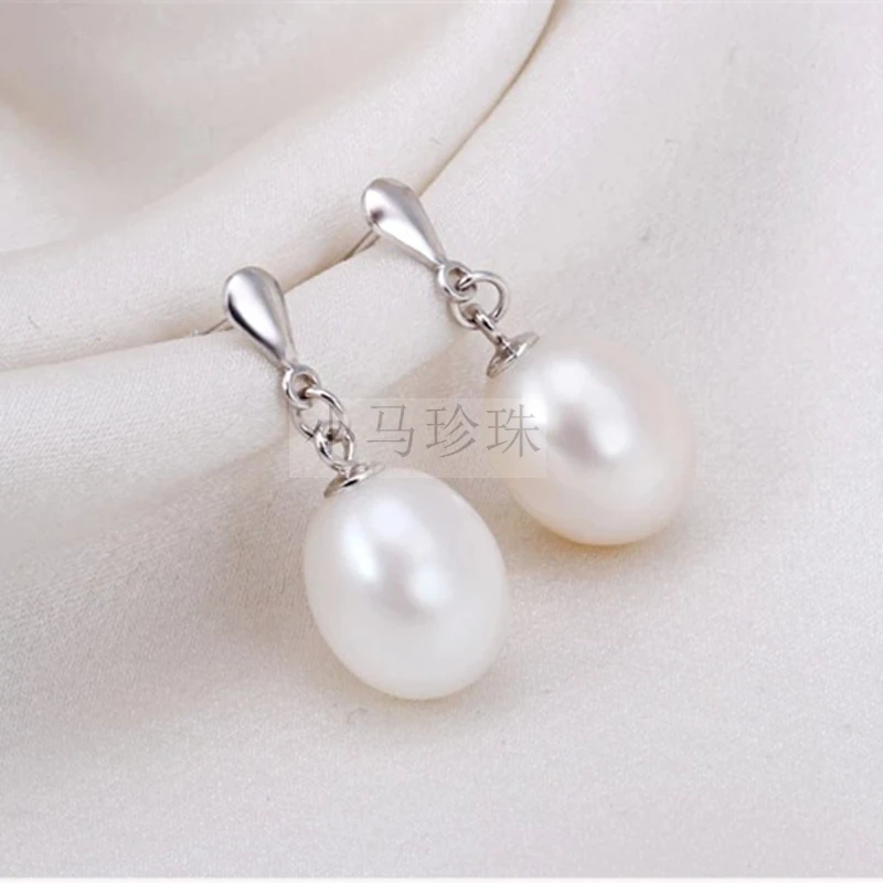 Женские серьги из серебра 925 пробы с натуральными пресноводными каплями риса 9 10