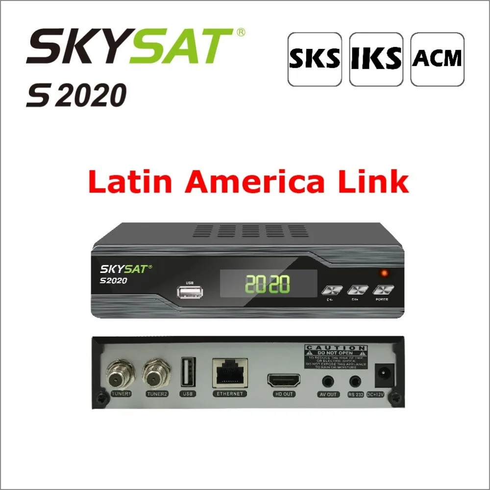 [Латинская Америка] SKYSAT S2020 DVB S2 приемник с IKS SKS ACM поддержка H.265 Xtream IP ТВ M3U autoroll powervu