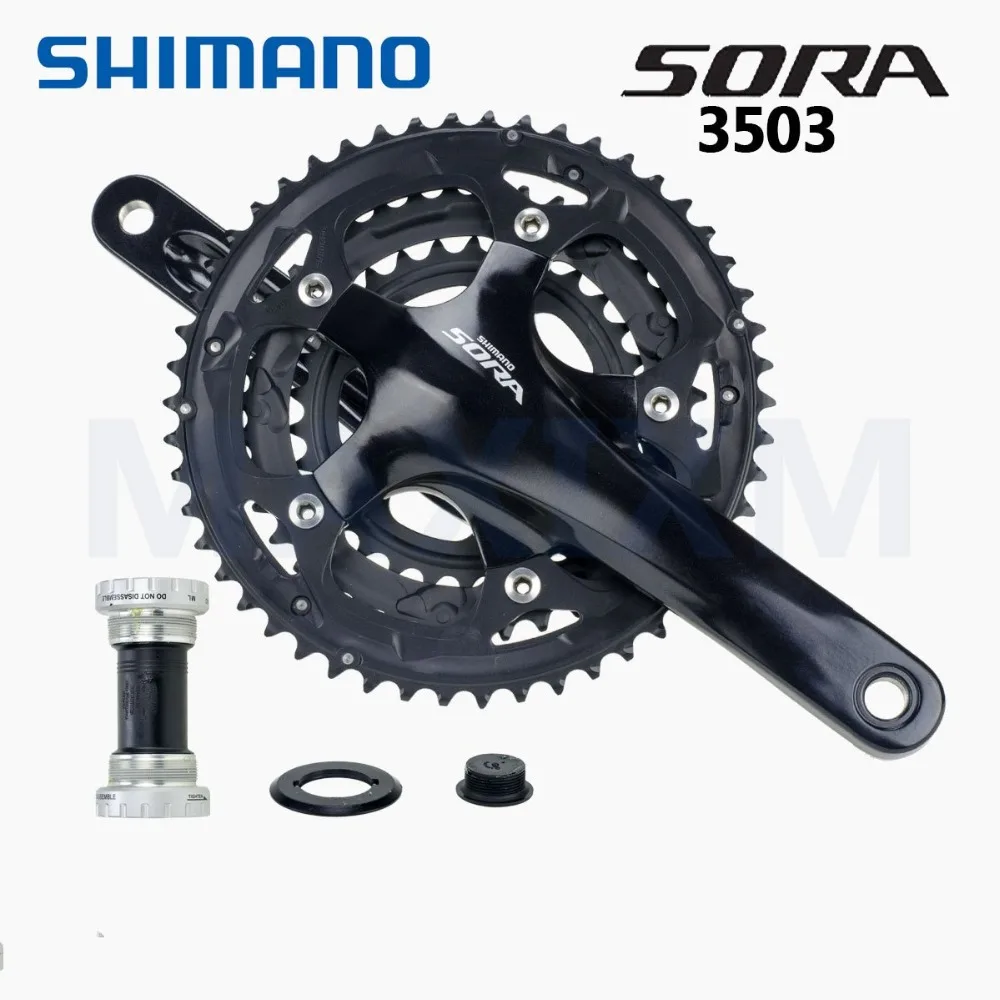 SHIMANO SORA 3503 170MM 30/39/50T 9 скоростной дорожный Черный рукоятка велосипеда|Шатун и
